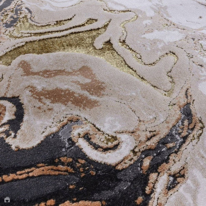 Aurora AU08 Marble Modern Abstract Distressed Marbled Metallic Shimmer Textured High-Density Soft Smooth Low Profile Polyblend Short-Pile Beige/Gold/Grey/Bronze/Cream/Black Rug-Asiatic Carpets-Rug Love - The Most Loved Rug Store
