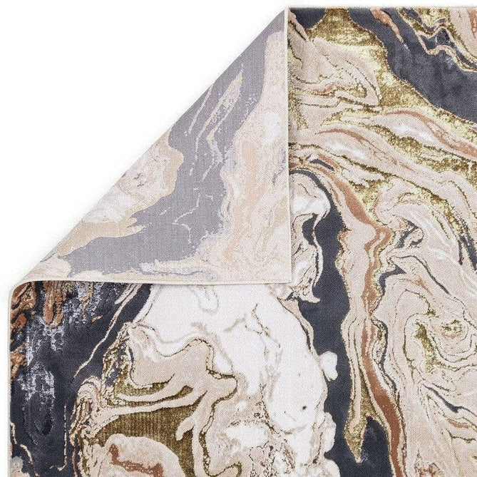 Aurora AU08 Marble Modern Abstract Distressed Marbled Metallic Shimmer Textured High-Density Soft Smooth Low Profile Polyblend Short-Pile Beige/Gold/Grey/Bronze/Cream/Black Rug-Asiatic Carpets-Rug Love - The Most Loved Rug Store