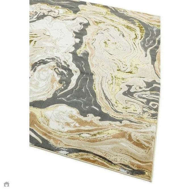 Aurora AU08 Marble Modern Abstract Distressed Marbled Metallic Shimmer Textured High-Density Soft Smooth Low Profile Polyblend Short-Pile Beige/Gold/Grey/Bronze/Cream/Black Rug-Asiatic Carpets-Rug Love - The Most Loved Rug Store