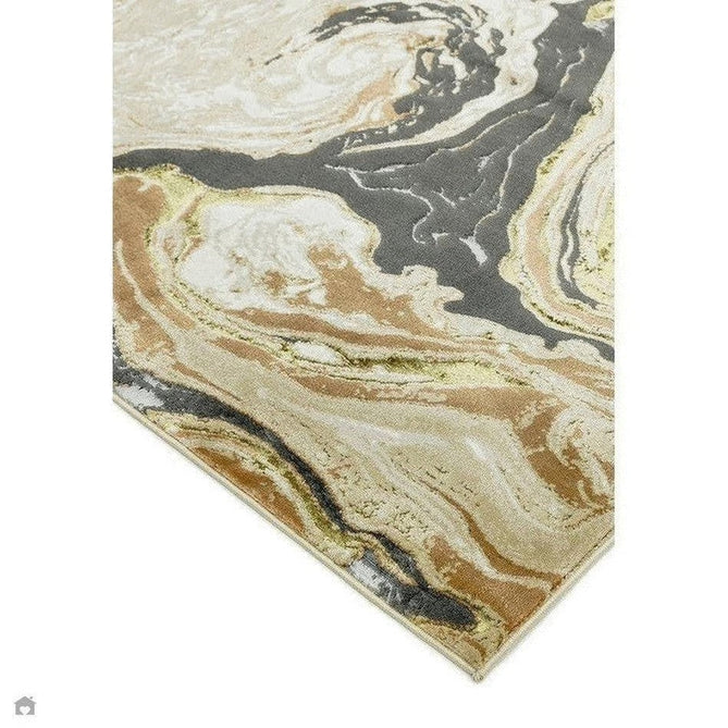 Aurora AU08 Marble Modern Abstract Distressed Marbled Metallic Shimmer Textured High-Density Soft Smooth Low Profile Polyblend Short-Pile Beige/Gold/Grey/Bronze/Cream/Black Rug-Asiatic Carpets-Rug Love - The Most Loved Rug Store