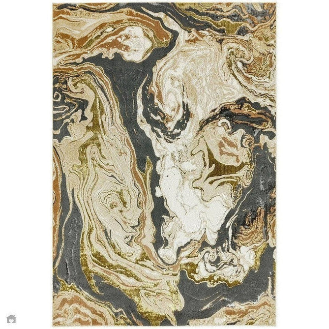 Aurora AU08 Marble Modern Abstract Distressed Marbled Metallic Shimmer Textured High-Density Soft Smooth Low Profile Polyblend Short-Pile Beige/Gold/Grey/Bronze/Cream/Black Rug-Asiatic Carpets-Rug Love - The Most Loved Rug Store