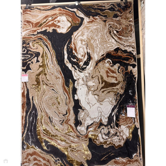 Aurora AU08 Marble Modern Abstract Distressed Marbled Metallic Shimmer Textured High-Density Soft Smooth Low Profile Polyblend Short-Pile Beige/Gold/Grey/Bronze/Cream/Black Rug-Asiatic Carpets-Rug Love - The Most Loved Rug Store