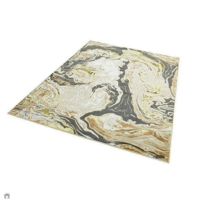Aurora AU08 Marble Modern Abstract Distressed Marbled Metallic Shimmer Textured High-Density Soft Smooth Low Profile Polyblend Short-Pile Beige/Gold/Grey/Bronze/Cream/Black Rug-Asiatic Carpets-Rug Love - The Most Loved Rug Store