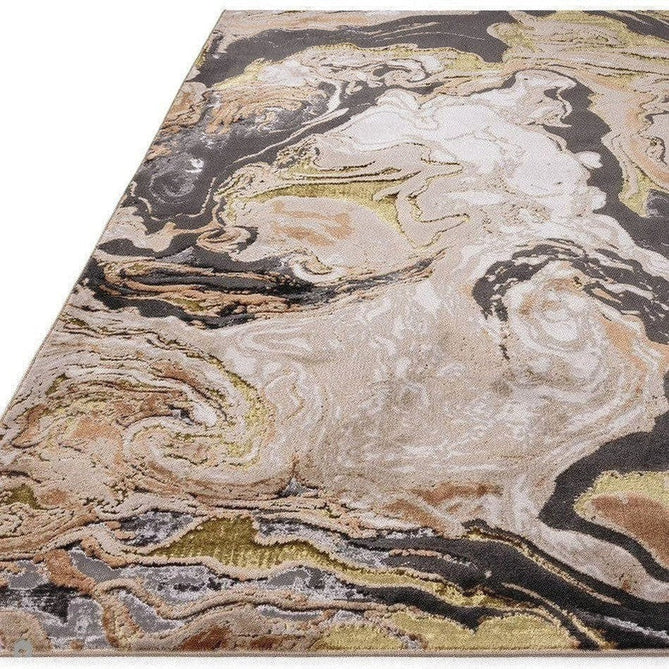 Aurora AU08 Marble Modern Abstract Distressed Marbled Metallic Shimmer Textured High-Density Soft Smooth Low Profile Polyblend Short-Pile Beige/Gold/Grey/Bronze/Cream/Black Rug-Asiatic Carpets-Rug Love - The Most Loved Rug Store