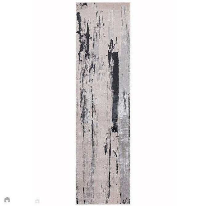 Aurora AU10 Glacier Modern Abstract Distressed Marbled Metallic Shimmer Textured High-Density Soft Smooth Low Profile Polyblend Short-Pile Silver/Grey/Black/Charcoal/Cream Rug-Asiatic Carpets-Rug Love - The Most Loved Rug Store