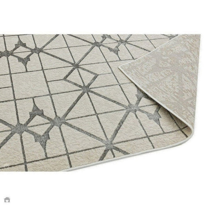 Aurora AU11 Lattice Modern Geometric Distressed Metallic Shimmer Textured High-Density Soft Smooth Low Profile Polyblend Short-Pile Beige/Silver/Grey/Ivory Rug-Asiatic Carpets-Rug Love - The Most Loved Rug Store