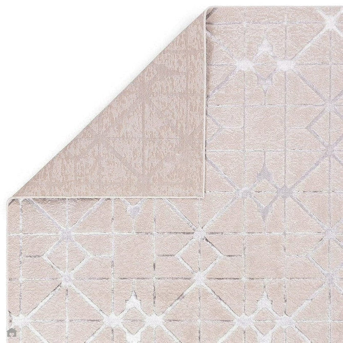 Aurora AU11 Lattice Modern Geometric Distressed Metallic Shimmer Textured High-Density Soft Smooth Low Profile Polyblend Short-Pile Beige/Silver/Grey/Ivory Rug-Asiatic Carpets-Rug Love - The Most Loved Rug Store