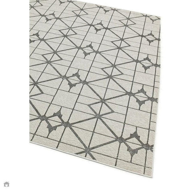 Aurora AU11 Lattice Modern Geometric Distressed Metallic Shimmer Textured High-Density Soft Smooth Low Profile Polyblend Short-Pile Beige/Silver/Grey/Ivory Rug-Asiatic Carpets-Rug Love - The Most Loved Rug Store