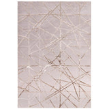 Aurora AU13 Mica Modern Abstract Distressed Marbled Metallic Shimmer Textured High-Density Flat Pile Beige/Gold/Champagne Rug