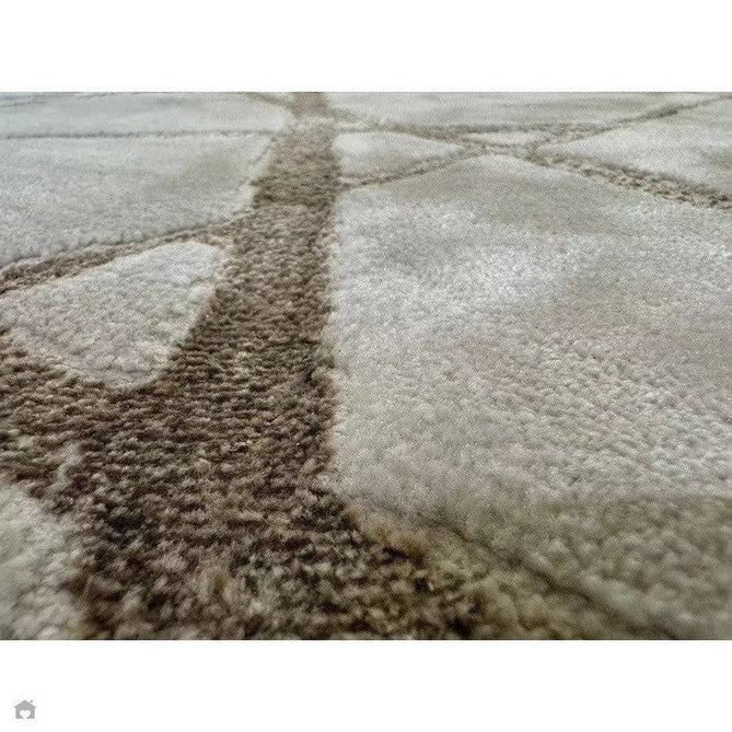 Aurora AU13 Mica Modern Geometric Distressed Metallic Shimmer Textured High-Density Soft Smooth Low Profile Polyblend Short-Pile Beige/Brown/Champagne/Taupe Rug-Asiatic Carpets-Rug Love - The Most Loved Rug Store