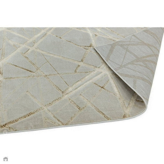 Aurora AU13 Mica Modern Geometric Distressed Metallic Shimmer Textured High-Density Soft Smooth Low Profile Polyblend Short-Pile Beige/Brown/Champagne/Taupe Rug-Asiatic Carpets-Rug Love - The Most Loved Rug Store