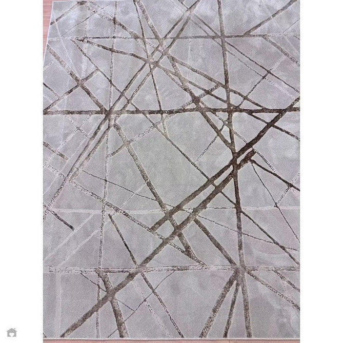 Aurora AU13 Mica Modern Geometric Distressed Metallic Shimmer Textured High-Density Soft Smooth Low Profile Polyblend Short-Pile Beige/Brown/Champagne/Taupe Rug-Asiatic Carpets-Rug Love - The Most Loved Rug Store