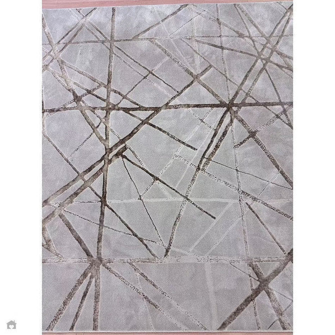 Aurora AU13 Mica Modern Geometric Distressed Metallic Shimmer Textured High-Density Soft Smooth Low Profile Polyblend Short-Pile Beige/Brown/Champagne/Taupe Rug-Asiatic Carpets-Rug Love - The Most Loved Rug Store