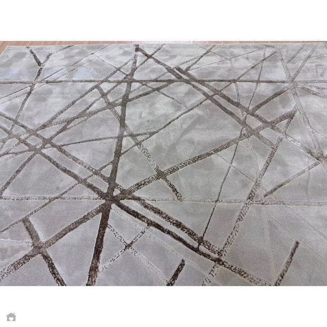 Aurora AU13 Mica Modern Geometric Distressed Metallic Shimmer Textured High-Density Soft Smooth Low Profile Polyblend Short-Pile Beige/Brown/Champagne/Taupe Rug-Asiatic Carpets-Rug Love - The Most Loved Rug Store