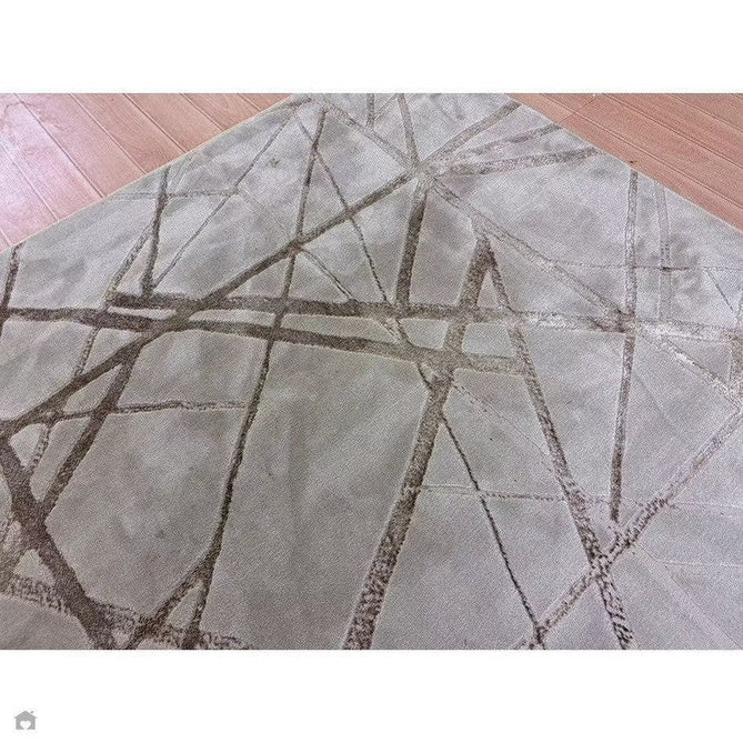 Aurora AU13 Mica Modern Geometric Distressed Metallic Shimmer Textured High-Density Soft Smooth Low Profile Polyblend Short-Pile Beige/Brown/Champagne/Taupe Rug-Asiatic Carpets-Rug Love - The Most Loved Rug Store