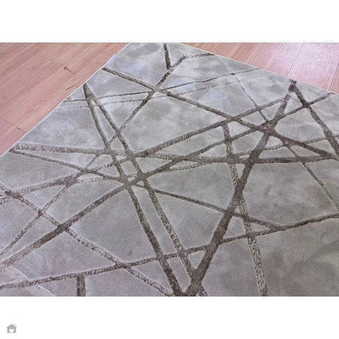 Aurora AU13 Mica Modern Geometric Distressed Metallic Shimmer Textured High-Density Soft Smooth Low Profile Polyblend Short-Pile Beige/Brown/Champagne/Taupe Rug-Asiatic Carpets-Rug Love - The Most Loved Rug Store