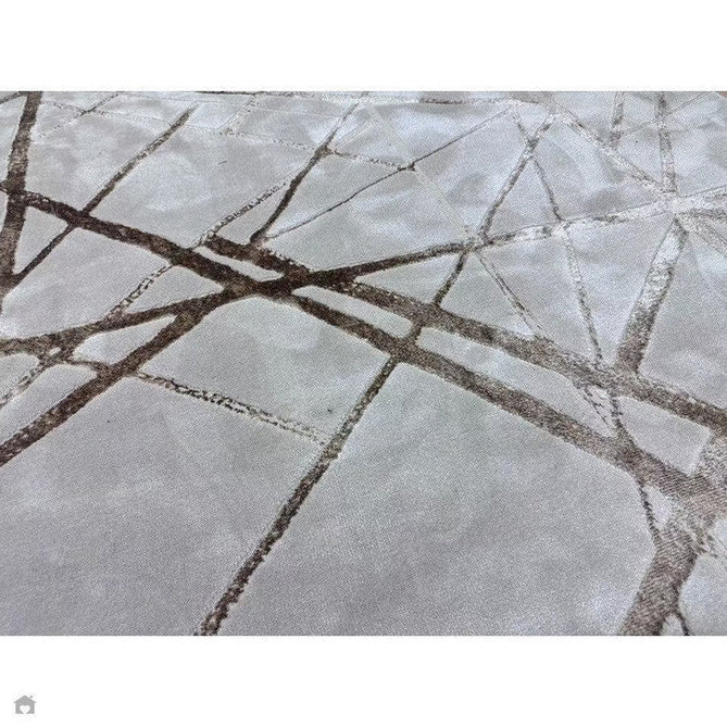 Aurora AU13 Mica Modern Geometric Distressed Metallic Shimmer Textured High-Density Soft Smooth Low Profile Polyblend Short-Pile Beige/Brown/Champagne/Taupe Rug-Asiatic Carpets-Rug Love - The Most Loved Rug Store