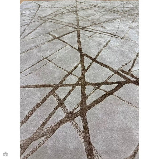 Aurora AU13 Mica Modern Geometric Distressed Metallic Shimmer Textured High-Density Soft Smooth Low Profile Polyblend Short-Pile Beige/Brown/Champagne/Taupe Rug-Asiatic Carpets-Rug Love - The Most Loved Rug Store