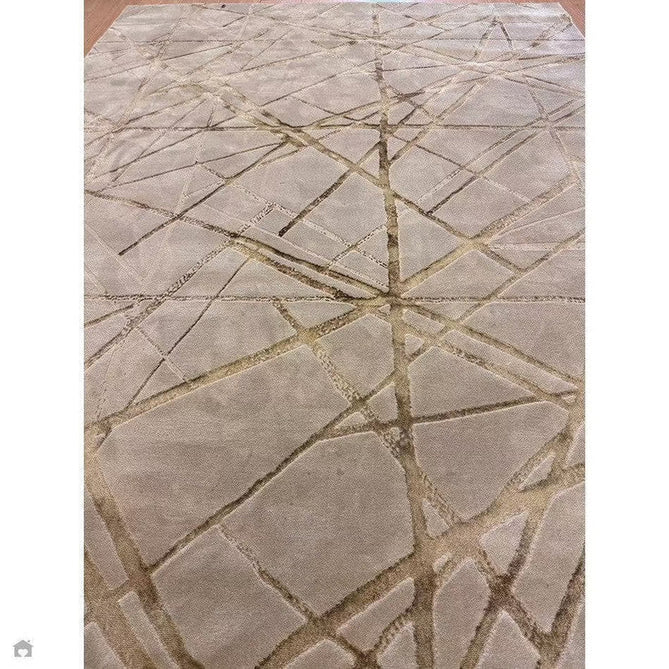 Aurora AU13 Mica Modern Geometric Distressed Metallic Shimmer Textured High-Density Soft Smooth Low Profile Polyblend Short-Pile Beige/Brown/Champagne/Taupe Rug-Asiatic Carpets-Rug Love - The Most Loved Rug Store