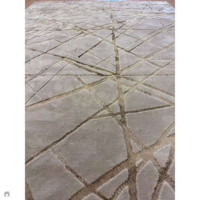 Aurora AU13 Mica Modern Geometric Distressed Metallic Shimmer Textured High-Density Soft Smooth Low Profile Polyblend Short-Pile Beige/Brown/Champagne/Taupe Rug-Asiatic Carpets-Rug Love - The Most Loved Rug Store