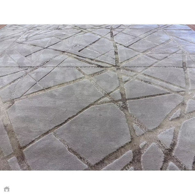 Aurora AU13 Mica Modern Geometric Distressed Metallic Shimmer Textured High-Density Soft Smooth Low Profile Polyblend Short-Pile Beige/Brown/Champagne/Taupe Rug-Asiatic Carpets-Rug Love - The Most Loved Rug Store