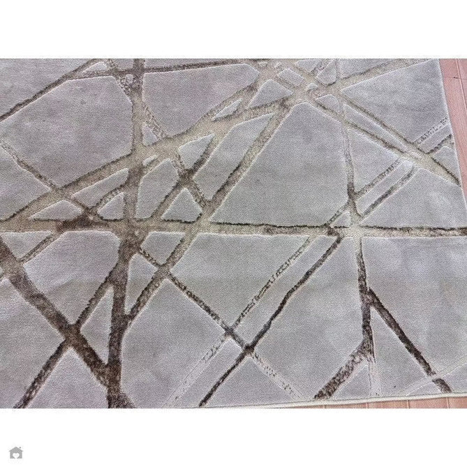 Aurora AU13 Mica Modern Geometric Distressed Metallic Shimmer Textured High-Density Soft Smooth Low Profile Polyblend Short-Pile Beige/Brown/Champagne/Taupe Rug-Asiatic Carpets-Rug Love - The Most Loved Rug Store