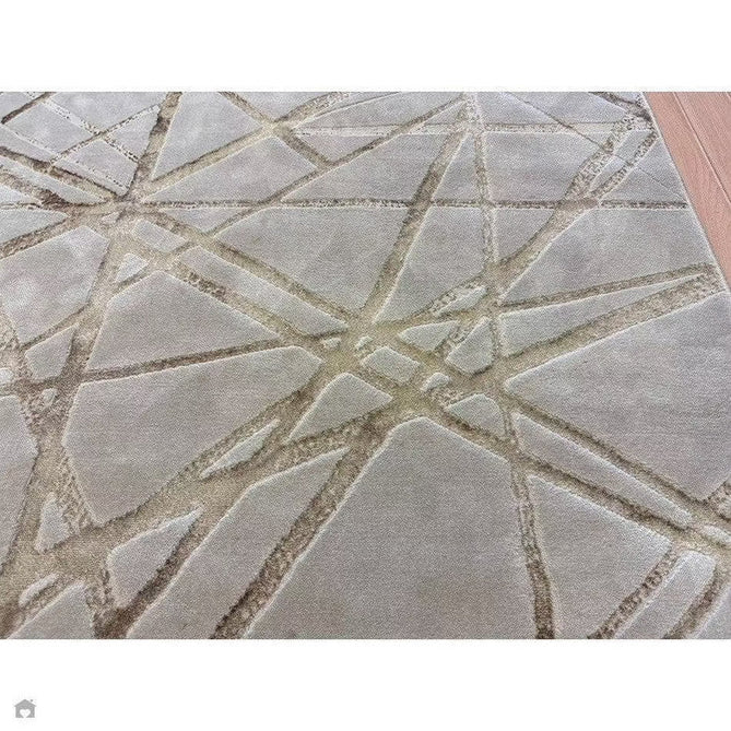 Aurora AU13 Mica Modern Geometric Distressed Metallic Shimmer Textured High-Density Soft Smooth Low Profile Polyblend Short-Pile Beige/Brown/Champagne/Taupe Rug-Asiatic Carpets-Rug Love - The Most Loved Rug Store