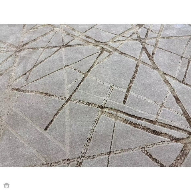 Aurora AU13 Mica Modern Geometric Distressed Metallic Shimmer Textured High-Density Soft Smooth Low Profile Polyblend Short-Pile Beige/Brown/Champagne/Taupe Rug-Asiatic Carpets-Rug Love - The Most Loved Rug Store