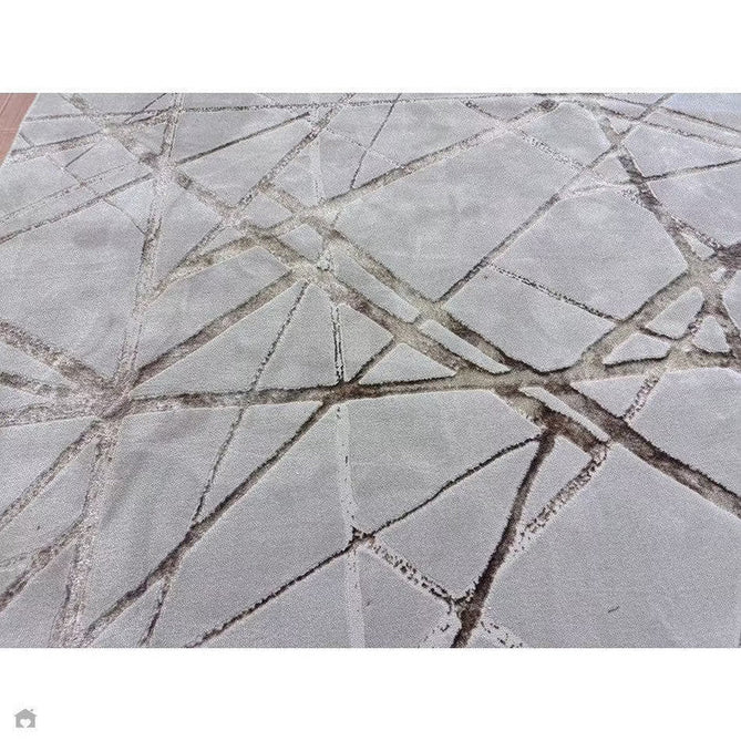 Aurora AU13 Mica Modern Geometric Distressed Metallic Shimmer Textured High-Density Soft Smooth Low Profile Polyblend Short-Pile Beige/Brown/Champagne/Taupe Rug-Asiatic Carpets-Rug Love - The Most Loved Rug Store