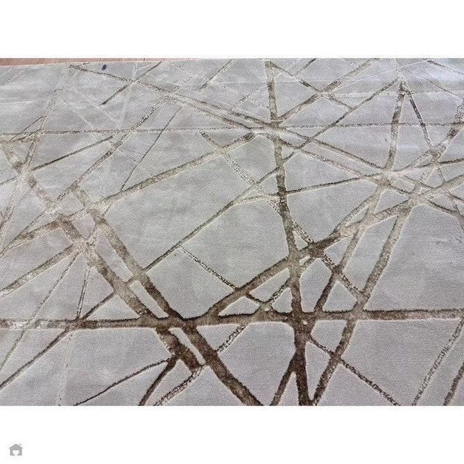 Aurora AU13 Mica Modern Geometric Distressed Metallic Shimmer Textured High-Density Soft Smooth Low Profile Polyblend Short-Pile Beige/Brown/Champagne/Taupe Rug-Asiatic Carpets-Rug Love - The Most Loved Rug Store