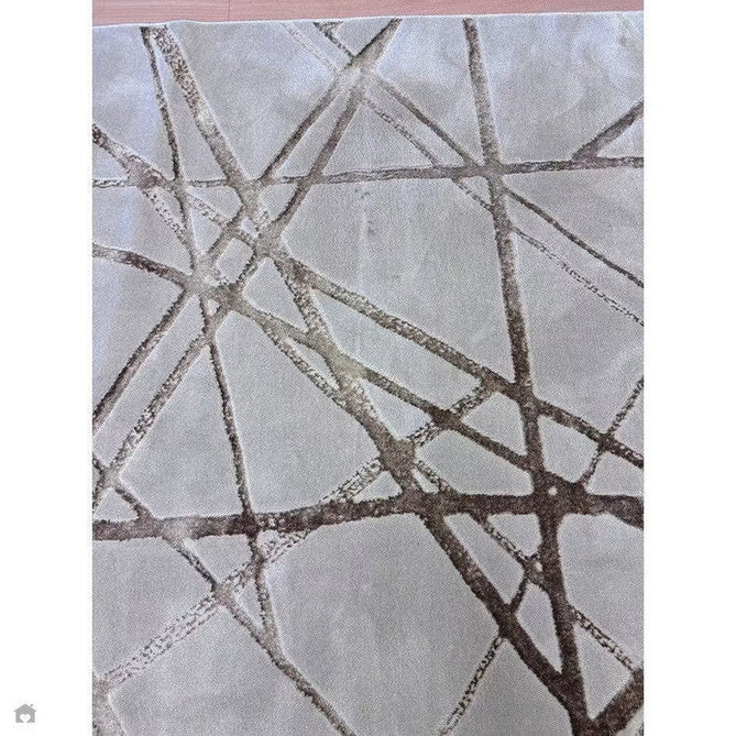 Aurora AU13 Mica Modern Geometric Distressed Metallic Shimmer Textured High-Density Soft Smooth Low Profile Polyblend Short-Pile Beige/Brown/Champagne/Taupe Rug-Asiatic Carpets-Rug Love - The Most Loved Rug Store