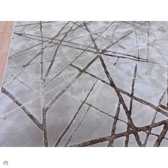 Aurora AU13 Mica Modern Geometric Distressed Metallic Shimmer Textured High-Density Soft Smooth Low Profile Polyblend Short-Pile Beige/Brown/Champagne/Taupe Rug-Asiatic Carpets-Rug Love - The Most Loved Rug Store