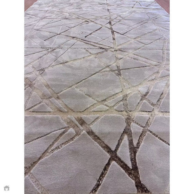 Aurora AU13 Mica Modern Geometric Distressed Metallic Shimmer Textured High-Density Soft Smooth Low Profile Polyblend Short-Pile Beige/Brown/Champagne/Taupe Rug-Asiatic Carpets-Rug Love - The Most Loved Rug Store