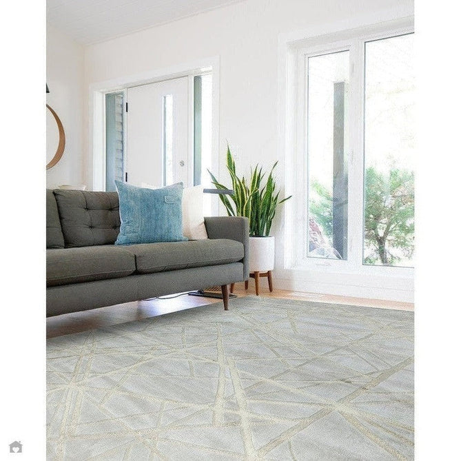 Aurora AU13 Mica Modern Geometric Distressed Metallic Shimmer Textured High-Density Soft Smooth Low Profile Polyblend Short-Pile Beige/Brown/Champagne/Taupe Rug-Asiatic Carpets-Rug Love - The Most Loved Rug Store