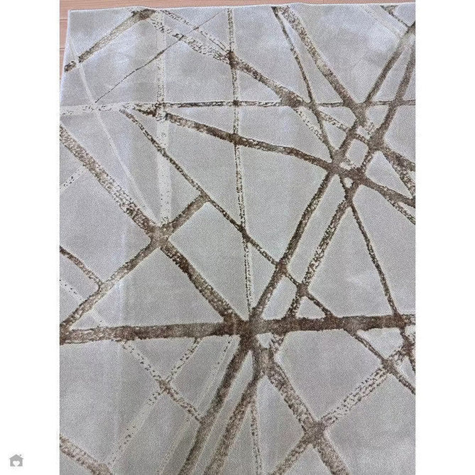 Aurora AU13 Mica Modern Geometric Distressed Metallic Shimmer Textured High-Density Soft Smooth Low Profile Polyblend Short-Pile Beige/Brown/Champagne/Taupe Rug-Asiatic Carpets-Rug Love - The Most Loved Rug Store