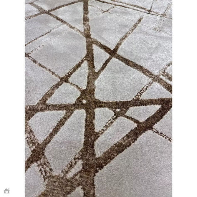 Aurora AU13 Mica Modern Geometric Distressed Metallic Shimmer Textured High-Density Soft Smooth Low Profile Polyblend Short-Pile Beige/Brown/Champagne/Taupe Rug-Asiatic Carpets-Rug Love - The Most Loved Rug Store