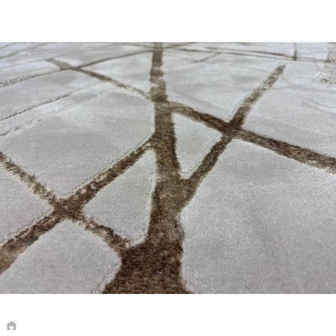 Aurora AU13 Mica Modern Geometric Distressed Metallic Shimmer Textured High-Density Soft Smooth Low Profile Polyblend Short-Pile Beige/Brown/Champagne/Taupe Rug-Asiatic Carpets-Rug Love - The Most Loved Rug Store