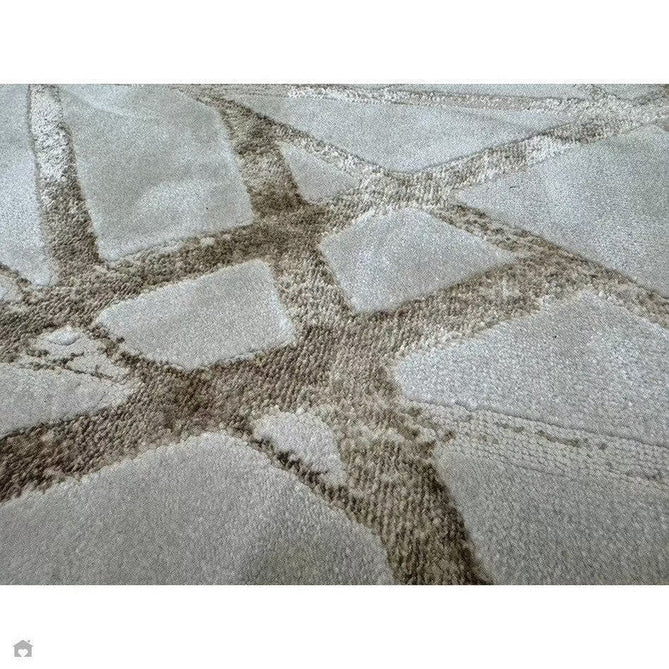 Aurora AU13 Mica Modern Geometric Distressed Metallic Shimmer Textured High-Density Soft Smooth Low Profile Polyblend Short-Pile Beige/Brown/Champagne/Taupe Rug-Asiatic Carpets-Rug Love - The Most Loved Rug Store