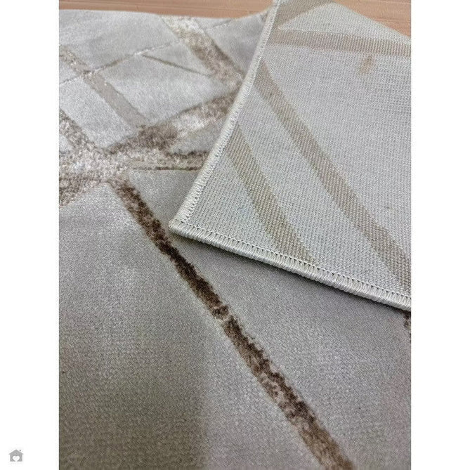 Aurora AU13 Mica Modern Geometric Distressed Metallic Shimmer Textured High-Density Soft Smooth Low Profile Polyblend Short-Pile Beige/Brown/Champagne/Taupe Rug-Asiatic Carpets-Rug Love - The Most Loved Rug Store