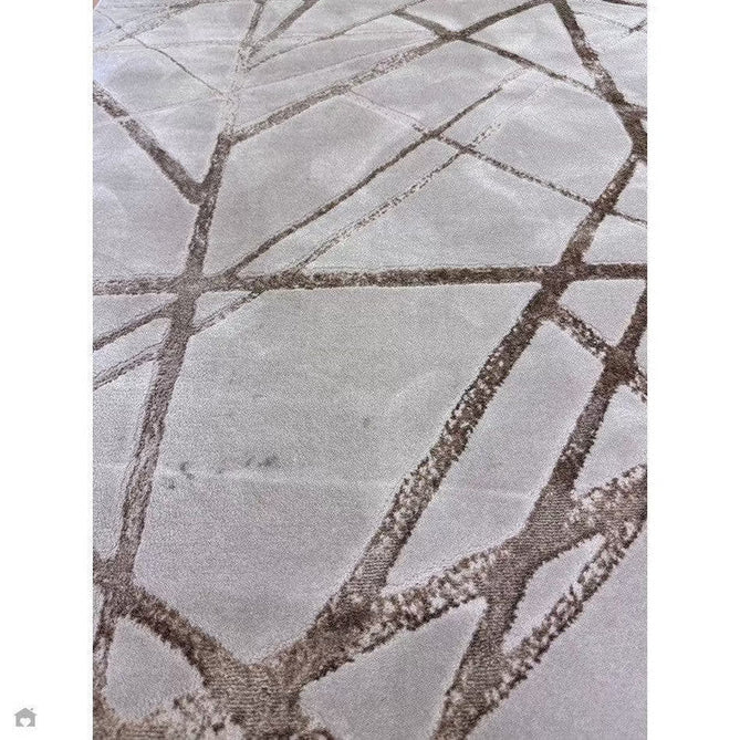 Aurora AU13 Mica Modern Geometric Distressed Metallic Shimmer Textured High-Density Soft Smooth Low Profile Polyblend Short-Pile Beige/Brown/Champagne/Taupe Rug-Asiatic Carpets-Rug Love - The Most Loved Rug Store