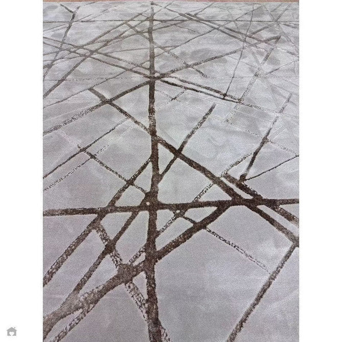 Aurora AU13 Mica Modern Geometric Distressed Metallic Shimmer Textured High-Density Soft Smooth Low Profile Polyblend Short-Pile Beige/Brown/Champagne/Taupe Rug-Asiatic Carpets-Rug Love - The Most Loved Rug Store