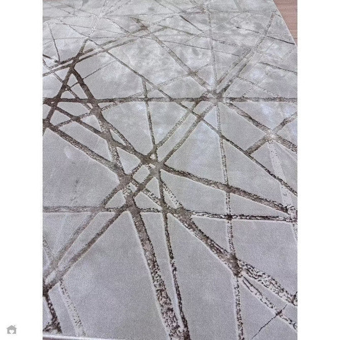 Aurora AU13 Mica Modern Geometric Distressed Metallic Shimmer Textured High-Density Soft Smooth Low Profile Polyblend Short-Pile Beige/Brown/Champagne/Taupe Rug-Asiatic Carpets-Rug Love - The Most Loved Rug Store