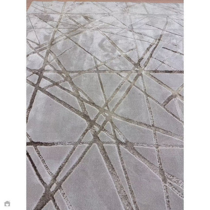 Aurora AU13 Mica Modern Geometric Distressed Metallic Shimmer Textured High-Density Soft Smooth Low Profile Polyblend Short-Pile Beige/Brown/Champagne/Taupe Rug-Asiatic Carpets-Rug Love - The Most Loved Rug Store