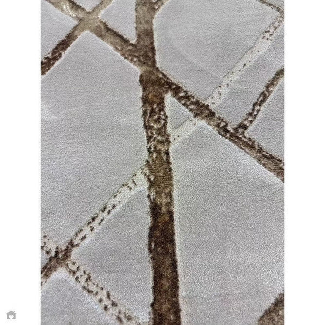 Aurora AU13 Mica Modern Geometric Distressed Metallic Shimmer Textured High-Density Soft Smooth Low Profile Polyblend Short-Pile Beige/Brown/Champagne/Taupe Rug-Asiatic Carpets-Rug Love - The Most Loved Rug Store