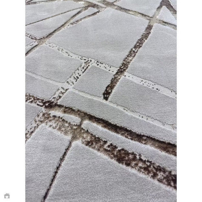 Aurora AU13 Mica Modern Geometric Distressed Metallic Shimmer Textured High-Density Soft Smooth Low Profile Polyblend Short-Pile Beige/Brown/Champagne/Taupe Rug-Asiatic Carpets-Rug Love - The Most Loved Rug Store