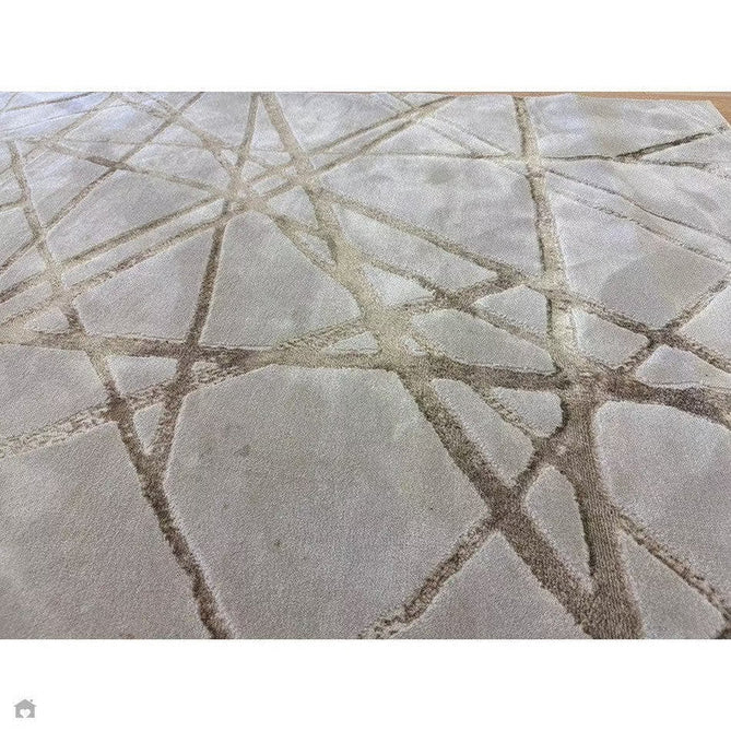 Aurora AU13 Mica Modern Geometric Distressed Metallic Shimmer Textured High-Density Soft Smooth Low Profile Polyblend Short-Pile Beige/Brown/Champagne/Taupe Rug-Asiatic Carpets-Rug Love - The Most Loved Rug Store