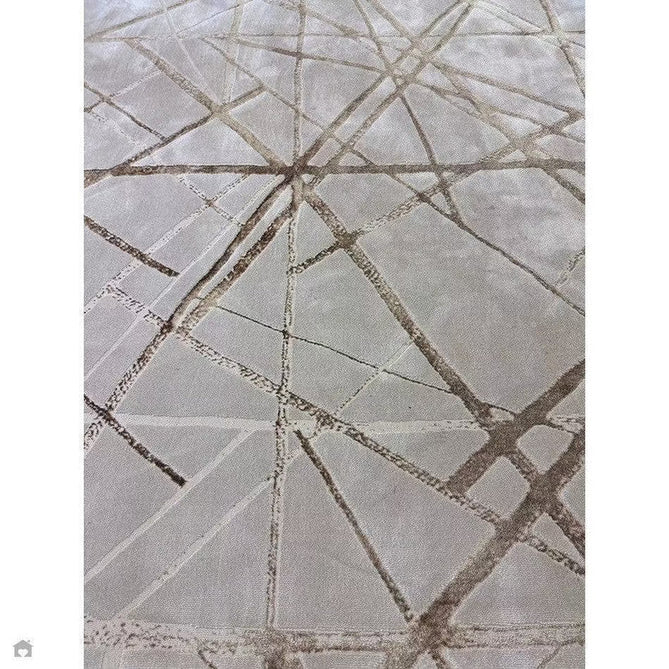 Aurora AU13 Mica Modern Geometric Distressed Metallic Shimmer Textured High-Density Soft Smooth Low Profile Polyblend Short-Pile Beige/Brown/Champagne/Taupe Rug-Asiatic Carpets-Rug Love - The Most Loved Rug Store