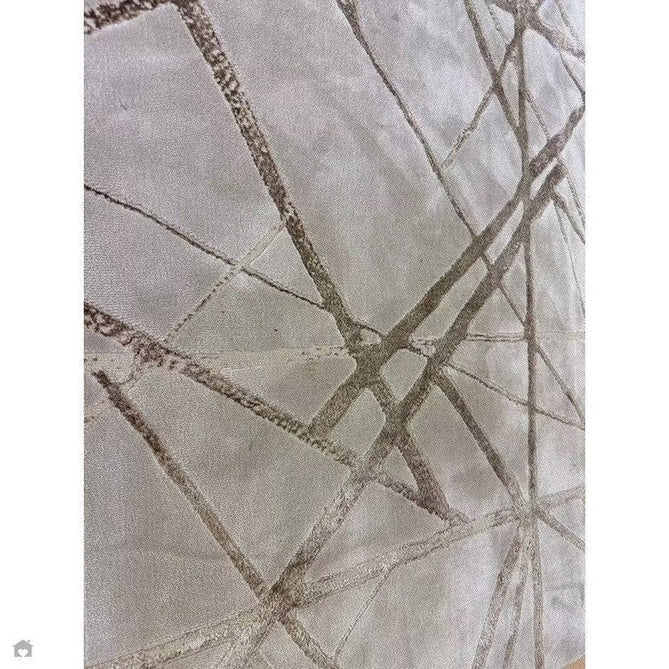 Aurora AU13 Mica Modern Geometric Distressed Metallic Shimmer Textured High-Density Soft Smooth Low Profile Polyblend Short-Pile Beige/Brown/Champagne/Taupe Rug-Asiatic Carpets-Rug Love - The Most Loved Rug Store