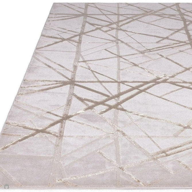 Aurora AU13 Mica Modern Geometric Distressed Metallic Shimmer Textured High-Density Soft Smooth Low Profile Polyblend Short-Pile Beige/Brown/Champagne/Taupe Rug-Asiatic Carpets-Rug Love - The Most Loved Rug Store