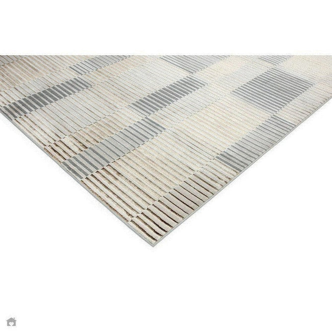 Aurora AU14 Ripple Modern Geometric Linear Distressed Metallic Shimmer Textured High-Density Soft Smooth Low Profile Polyblend Short-Pile Beige/Silver/Gold/Bronze/Champagne Rug-Asiatic Carpets-Rug Love - The Most Loved Rug Store